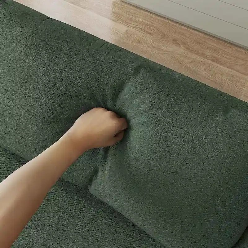 L-förmiges Chenille-Sofa Modernes modulares Sofa mit 6 Kissen für das Wohnzimmer
