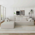 L-förmiges Chenille-Sofa Modernes modulares Sofa mit 6 Kissen für das Wohnzimmer