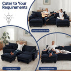 Übergroßes Ecksofa, modulares Sektionssofa mit umkehrbaren Ottomanen