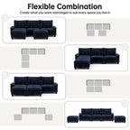 Übergroßes Ecksofa, modulares Sektionssofa mit umkehrbaren Ottomanen