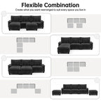 Übergroßes Ecksofa, modulares Sektionssofa mit umkehrbaren Ottomanen