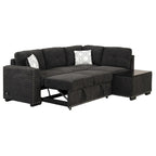 83,8 Zoll ausziehbares L-förmiges Schlafsofa mit Stauraum-Recamiere, USB-Anschlüssen, Steckdosen und Getränkehalter