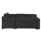 83,8 Zoll ausziehbares L-förmiges Schlafsofa mit Stauraum-Recamiere, USB-Anschlüssen, Steckdosen und Getränkehalter