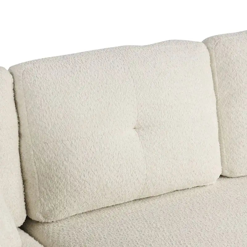 Schnittsofa mit Ausziehfunktion und Stauraum-Ottomane, umwandelbares Schlafsofa für das Wohnzimmer