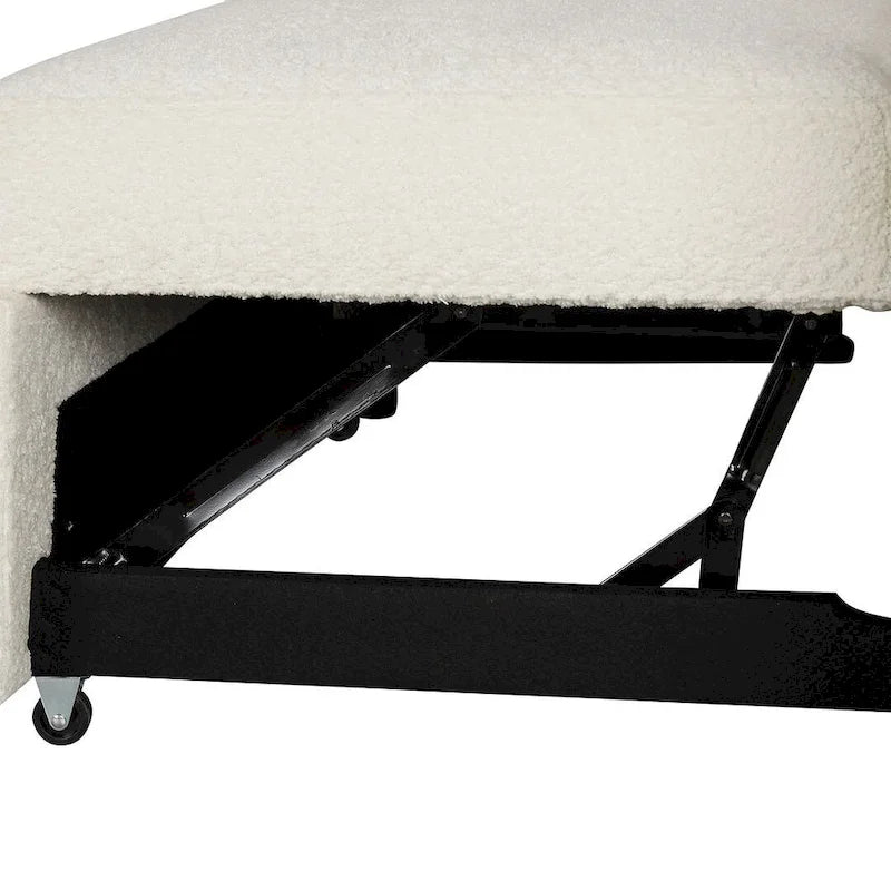 Schnittsofa mit Ausziehfunktion und Stauraum-Ottomane, umwandelbares Schlafsofa für das Wohnzimmer