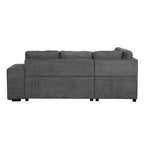 Schnittsofa mit Ausziehfunktion und Stauraum-Ottomane, umwandelbares Schlafsofa für das Wohnzimmer