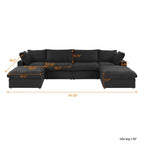 Cloud Modulares Sektionssofa mit 2 Aufbewahrungshocker, 157 Daunen-Polsterung, bequemes U-förmiges Sofa für das Wohnzimmer