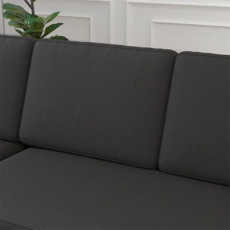 85 3-Sitzer Schlafsofa mit Stauraum-Recamiere, Ausziehfunktion und Kupfernieten