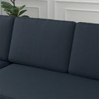 85 3-Sitzer Schlafsofa mit Stauraum-Recamiere, Ausziehfunktion und Kupfernieten