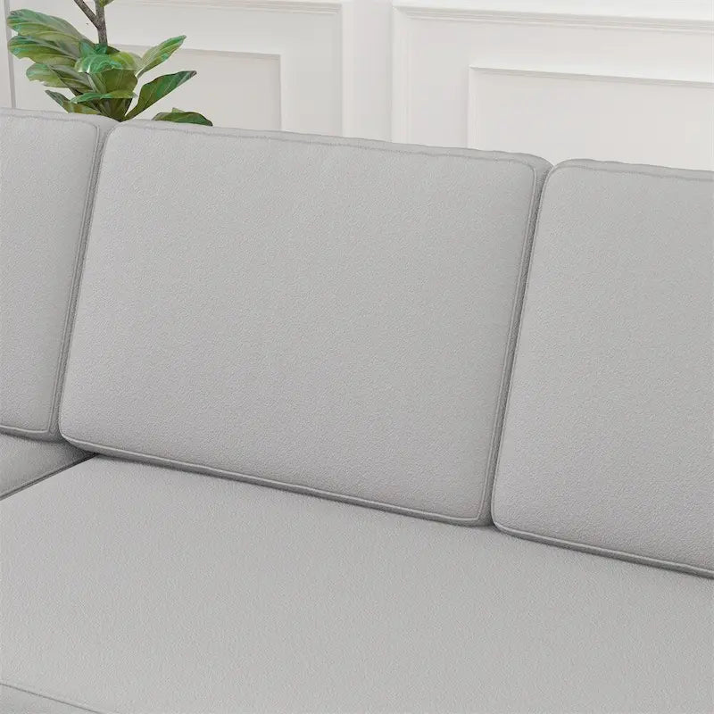 85 3-Sitzer Schlafsofa mit Stauraum-Recamiere, Ausziehfunktion und Kupfernieten