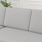85 3-Sitzer Schlafsofa mit Stauraum-Recamiere, Ausziehfunktion und Kupfernieten