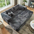 HOOOWOOO Modernes Plüsch-Ecksofa L-förmige Couch mit abnehmbarem Ottoman