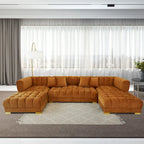 Elegantes 3-teiliges Ecksofa in U-Form aus Samt