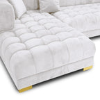 Elegantes 3-teiliges Ecksofa in U-Form aus Samt