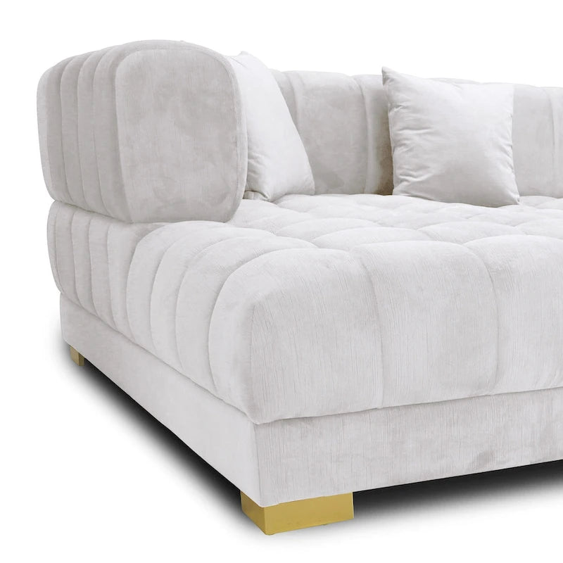 Elegantes 3-teiliges Ecksofa in U-Form aus Samt