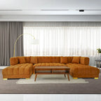 Elegantes 3-teiliges Ecksofa in U-Form aus Samt