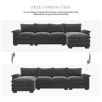 Harper&Bright Designs Modernes L-förmiges Chenille-Cloud-Sofa mit Doppelsitz