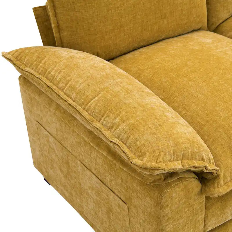 Harper&Bright Designs Modernes L-förmiges Chenille-Cloud-Sofa mit Doppelsitz
