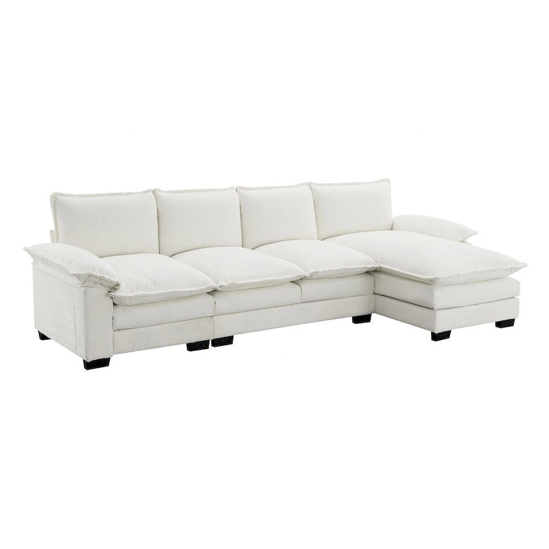 Harper&Bright Designs Modernes L-förmiges Chenille-Cloud-Sofa mit Doppelsitz