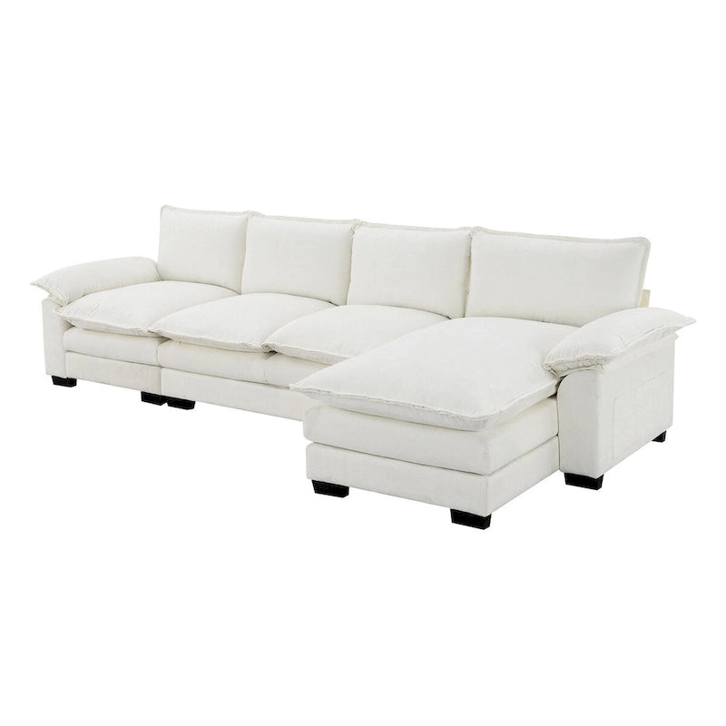 Harper&Bright Designs Modernes L-förmiges Chenille-Cloud-Sofa mit Doppelsitz