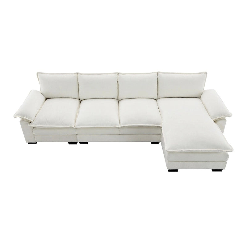 Harper&Bright Designs Modernes L-förmiges Chenille-Cloud-Sofa mit Doppelsitz