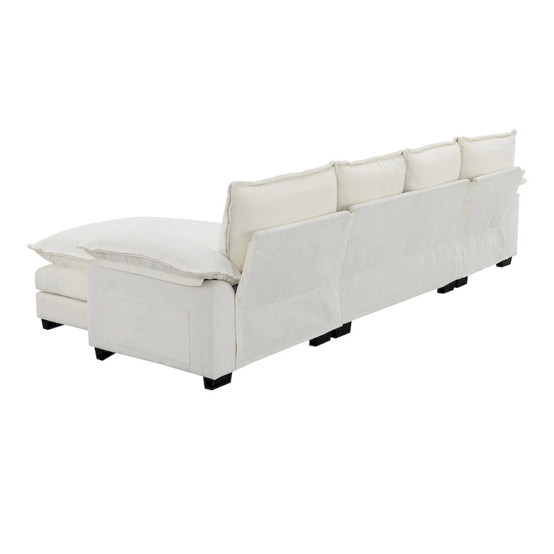 Harper&Bright Designs Modernes L-förmiges Chenille-Cloud-Sofa mit Doppelsitz