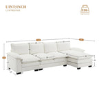 Harper&Bright Designs Modernes L-förmiges Chenille-Cloud-Sofa mit Doppelsitz