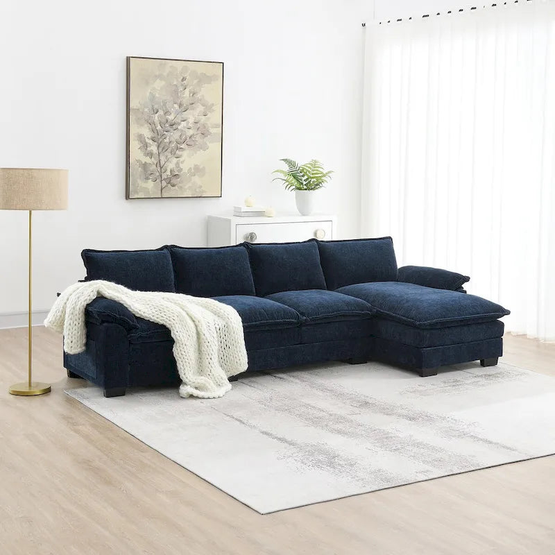 Harper&Bright Designs Modernes L-förmiges Chenille-Cloud-Sofa mit Doppelsitz