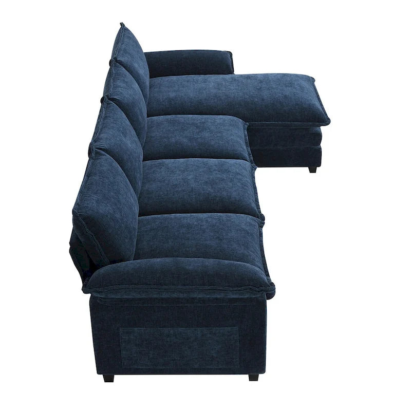 Harper&Bright Designs Modernes L-förmiges Chenille-Cloud-Sofa mit Doppelsitz