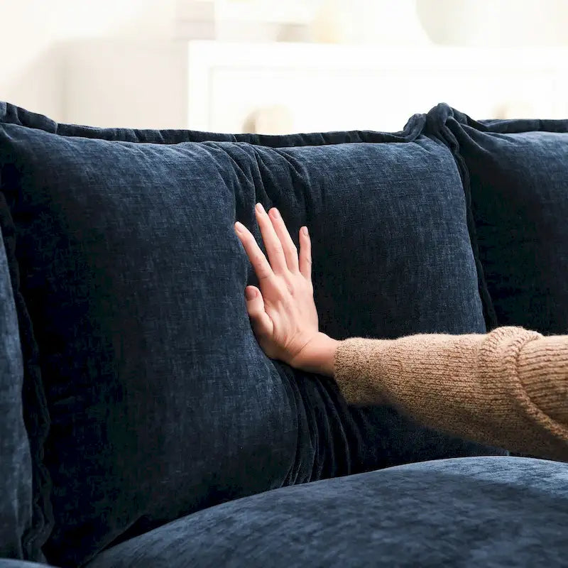 Harper&Bright Designs Modernes L-förmiges Chenille-Cloud-Sofa mit Doppelsitz
