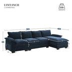 Harper&Bright Designs Modernes L-förmiges Chenille-Cloud-Sofa mit Doppelsitz