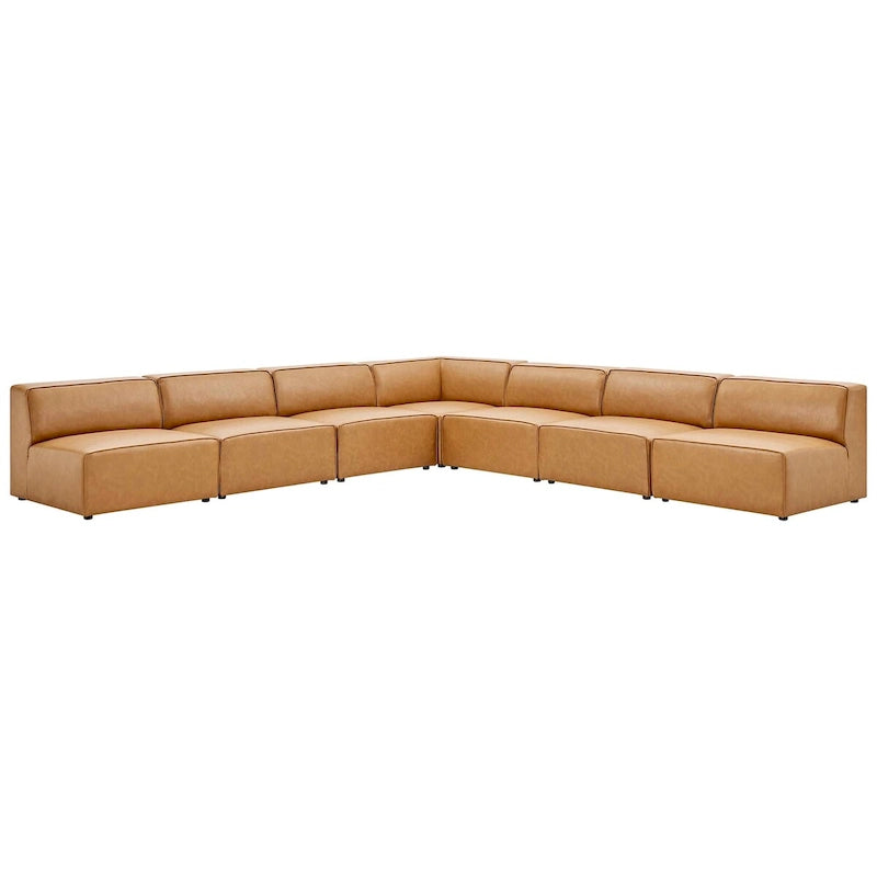 Mingle veganes Leder, 7-teiliges Ecksofa-Set