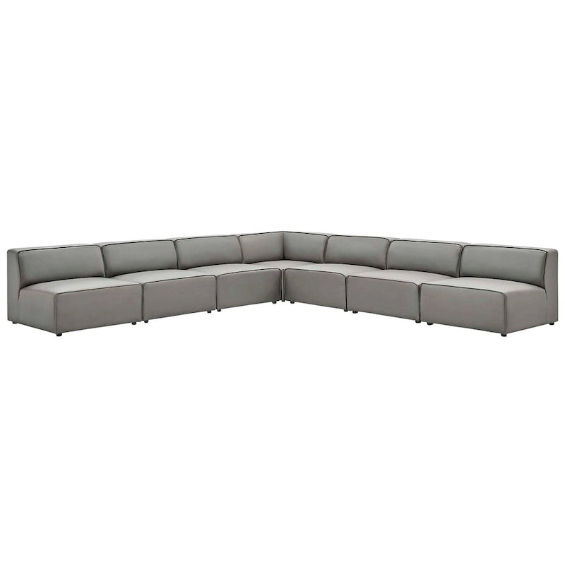 Mingle veganes Leder, 7-teiliges Ecksofa-Set