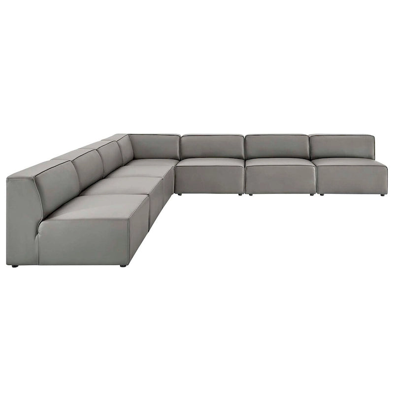 Mingle veganes Leder, 7-teiliges Ecksofa-Set