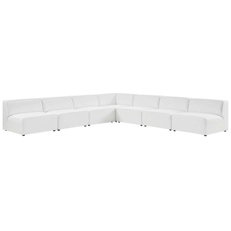 Mingle veganes Leder, 7-teiliges Ecksofa-Set