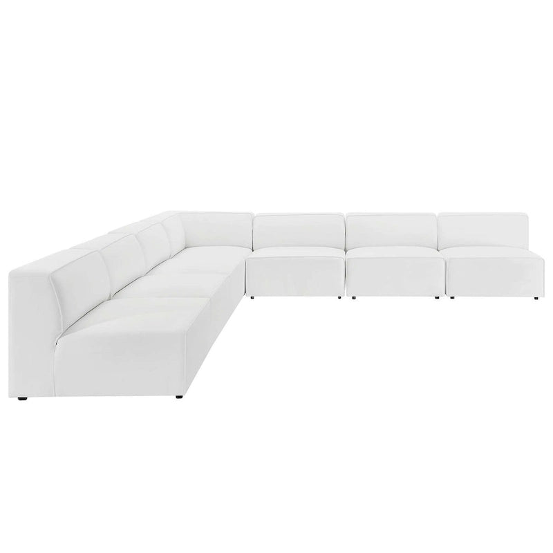 Mingle veganes Leder, 7-teiliges Ecksofa-Set
