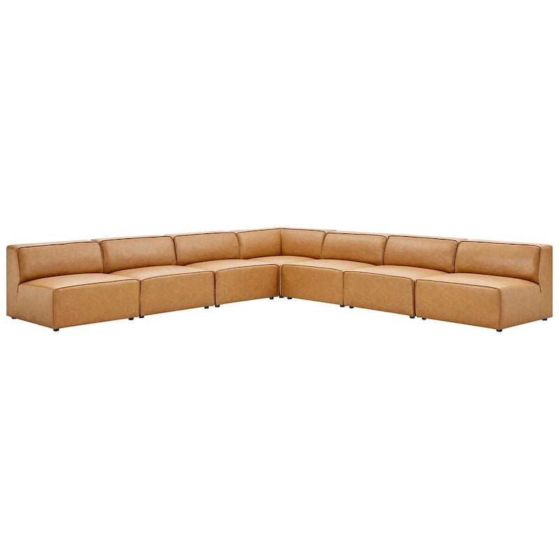 Mingle veganes Leder, 7-teiliges Ecksofa-Set
