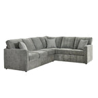 Maddox Sektionssofa mit Schlaffunktion in Grau und Queen Gel-Memory-Foam-Matratze