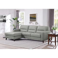 Hydeline Elm Sektionssofa aus Narbenleder mit Chaiselongue, Federn, Memory Foam und Federkern