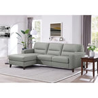 Hydeline Elm Sektionssofa aus Narbenleder mit Chaiselongue, Federn, Memory Foam und Federkern