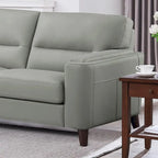 Hydeline Elm Sektionssofa aus Narbenleder mit Chaiselongue, Federn, Memory Foam und Federkern