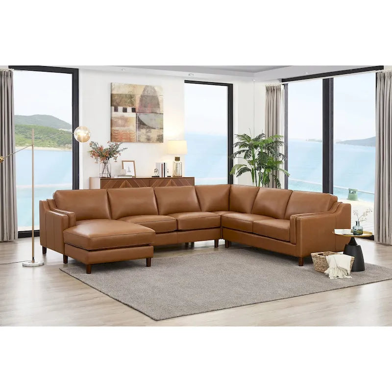 Hydeline Bella Ecksofa aus Narbenleder mit Chaiselongue, linksseitig