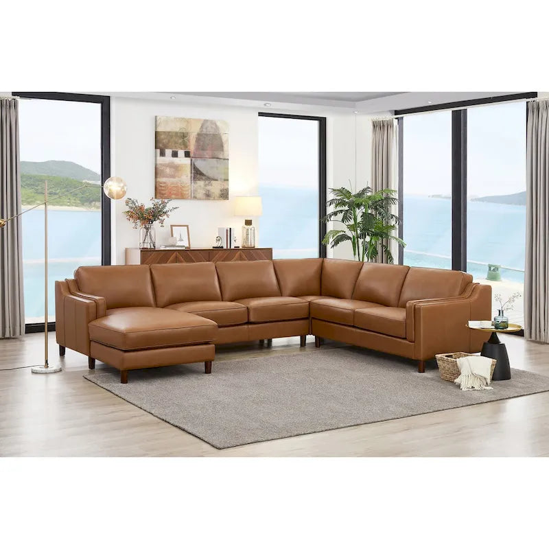 Hydeline Bella Ecksofa aus Narbenleder mit Chaiselongue, linksseitig