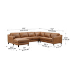 Hydeline Bella Ecksofa aus Narbenleder mit Chaiselongue, linksseitig
