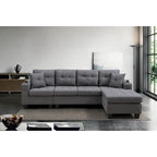 Schnittsofa-Wohnzimmer mit L-förmigem Chaiselongue und Getränkehalter