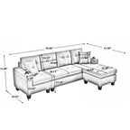 Schnittsofa-Wohnzimmer mit L-förmigem Chaiselongue und Getränkehalter