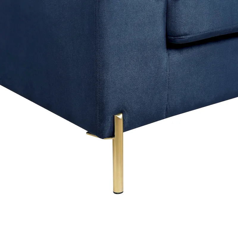 L-förmiges 3-Sitzer-Samtsofa mit Relaxfunktion