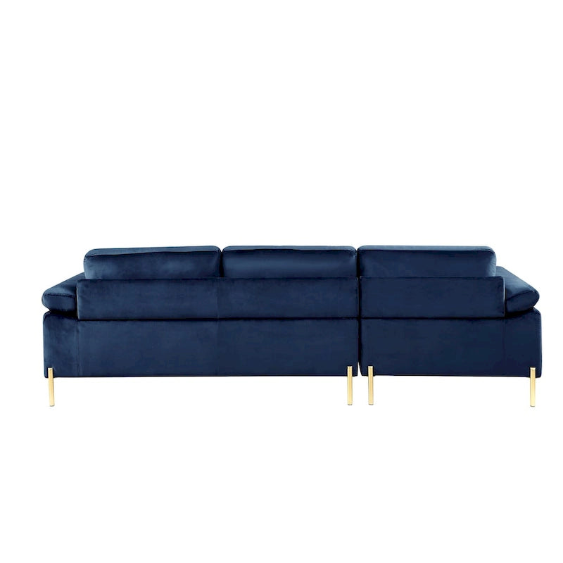 L-förmiges 3-Sitzer-Samtsofa mit Relaxfunktion