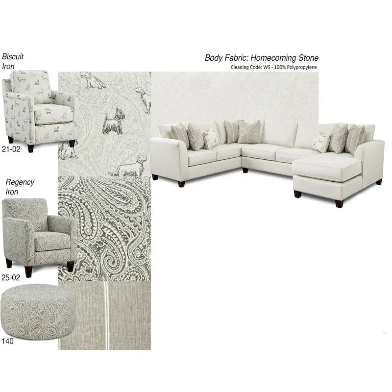 Homecoming Stone feststehendes Sektionalsofa mit Schlaffunktion und ohne Armlehne