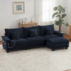 Modulares Sektionalsofa-Set, umwandelbares Schlafsofa mit Recamiere für Wohnungen